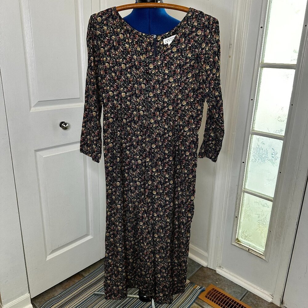 Vintage Express Floral Long Sleeve Romper Jumpsuit Size Small Cottage Ditsy